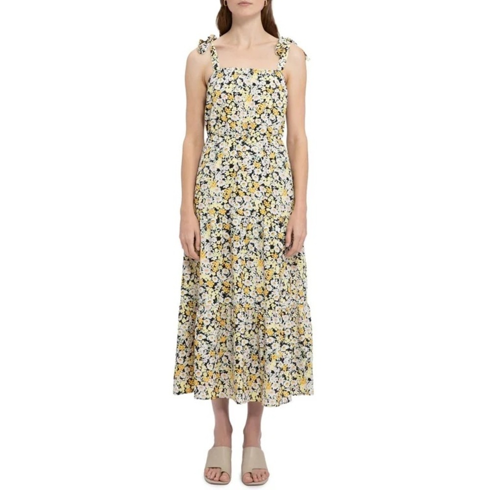 Sanctuary Milkmaid Midi Dress Women's Size Large Daisy Floral Tiered Boho Fairy